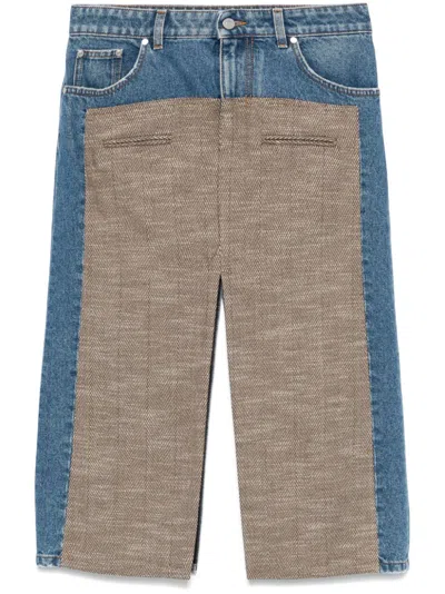 STELLA MCCARTNEY TWEED DENIM MIDI SKIRT