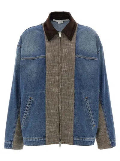 Stella Mccartney Tweed Denim Jacket In Blue