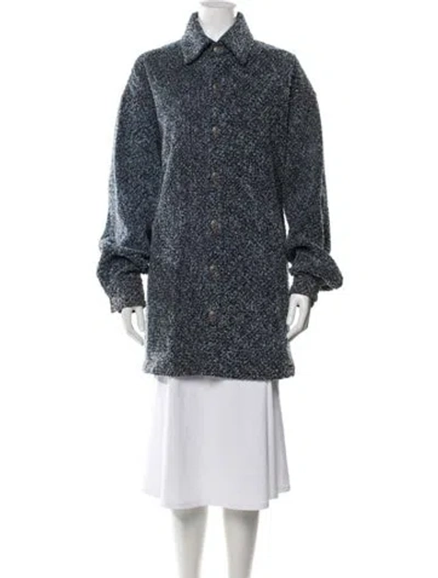 Pre-owned Stella Mccartney Tweed Pattern Coat In Blue