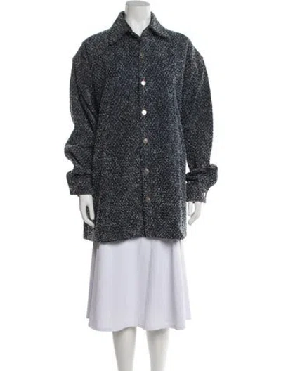 Pre-owned Stella Mccartney Tweed Pattern Coat In Blue