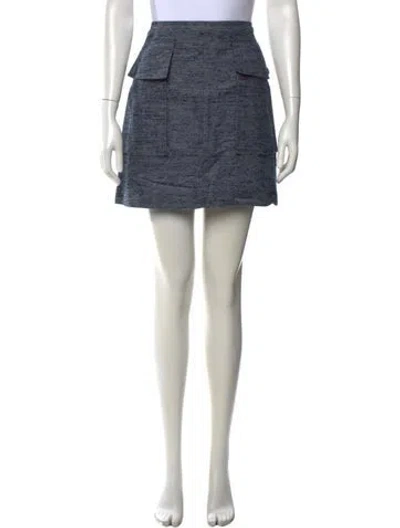 Pre-owned Stella Mccartney Tweed Pattern Mini Skirt In Blue