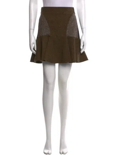 Pre-owned Stella Mccartney Tweed Pattern Mini Skirt In Brown