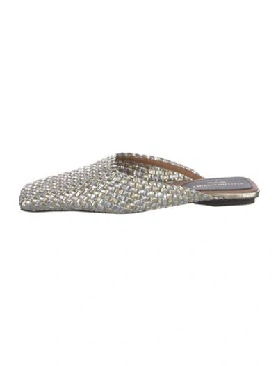Pre-owned Stella Mccartney Tweed Pattern Mules In Silver