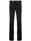 Stella Mccartney Twill Trousers Featuring Satin Waistband In Black