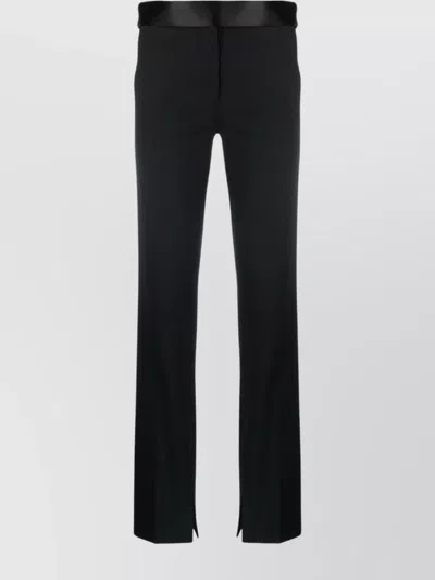 STELLA MCCARTNEY TWILL TROUSERS FEATURING SATIN WAISTBAND