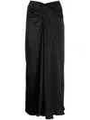 Stella Mccartney Twist-detail Draped Midi Skirt In Schwarz
