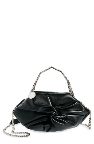 Stella Mccartney Twist Detail Faux Leather Shoulder Bag In Black
