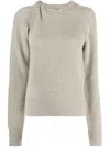 Stella Mccartney Twist-detail Ribbed Jumper In Grey