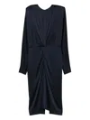 Stella Mccartney Twist-front Long-sleeve Midi Dress In Blue