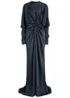 Stella Mccartney Twist-front Cutout Satin Gown In Black