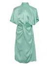 Stella Mccartney Twist Short-sleeve Midi Dress In Green