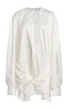 Stella Mccartney Twisted Jacquard Mini Dress In White