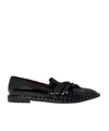 Stella Mccartney Twisted Rope Type Loafer Shoes In Black
