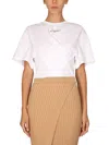 Stella Mccartney Twist Logo Printed Crewneck T-shirt In White