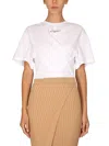 Stella Mccartney Twist Logo Printed Crewneck T-shirt In White