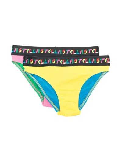 STELLA MCCARTNEY TWO-SET COLOURBLOCK COTTON BRIEF SET