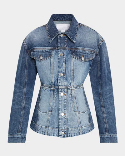 STELLA MCCARTNEY TWO-TONE WAISTED DENIM JACKET