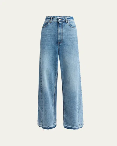 Stella Mccartney Two Tonal Paneled Wide Leg Jeans In Denim