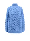 Stella Mccartney Two-tone Alpaca Blend Turtleneck Sweater In Blue
