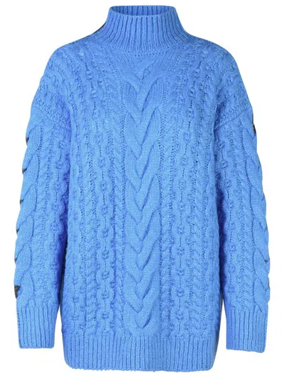 STELLA MCCARTNEY STELLA MCCARTNEY TWO-TONE ALPACA BLEND TURTLENECK SWEATER
