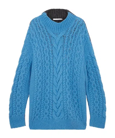 STELLA MCCARTNEY STELLA MCCARTNEY TWO-TONE CABLE KNITTED OVERSIZED JUMPER