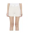 Stella Mccartney Sustainable Denim Workwear-inspired Shorts With Flared Cut In White