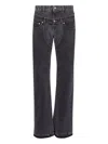 Stella Mccartney Two-tone Double-waistband Jeans In Black
