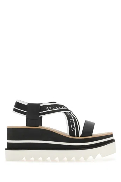 STELLA MCCARTNEY TWO-TONE FABRIC SNEAK ELYSE SANDALS