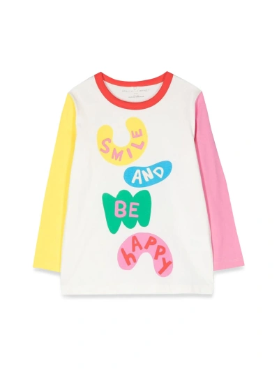 Stella Mccartney Kids' Two-tone M/l Sleeve T-shirt In Multicolour