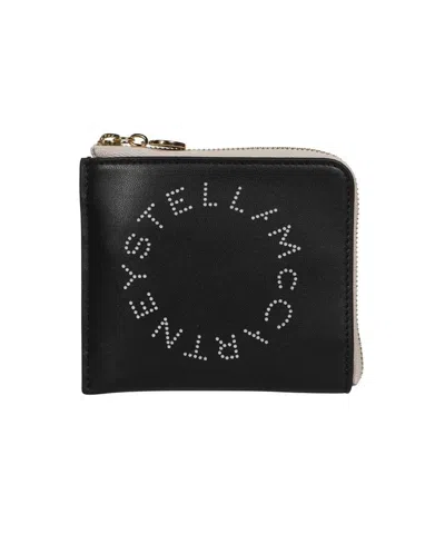 Stella Mccartney Two-tone Alternappa Card Holder In Black