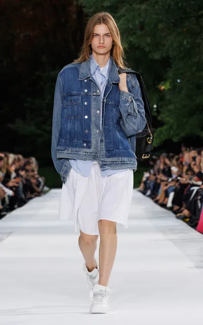 Stella Mccartney Two-tone Denim Jacket In Blue