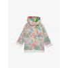 Stella Mccartney Earth Friends Hooded Woven Raincoat 4-12 In Multi