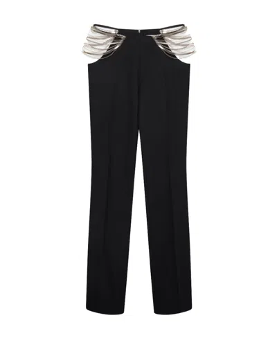 Stella Mccartney Ultra Low-rise Chain-link Trousers In Black