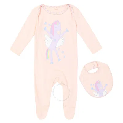 Stella Mccartney Unicorn Cotton Babysuit Set In Pink