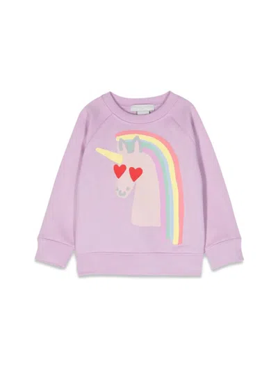 Stella Mccartney Kids' Unicorn Crewneck Sweatshirt In Lilac