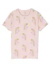 Stella Mccartney Unicorn-print Cotton T-shirt In Pink