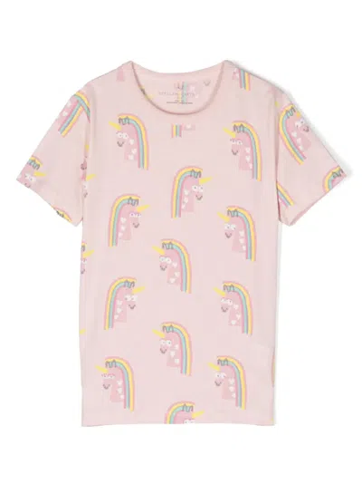 Stella Mccartney Kids' Unicorn-print Cotton T-shirt In Pink