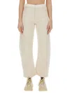 Stella Mccartney White And Ecru Cotton Blend Jeans In Avorio