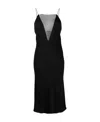 Stella Mccartney V Mesh Compact Crepe Slip Dress In Black