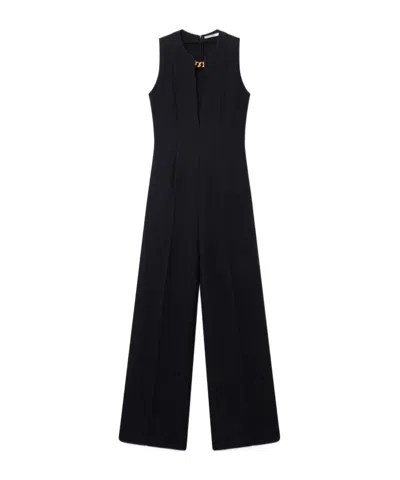 Stella Mccartney Chain-detail Wool And Silk Jumpsuit In Black