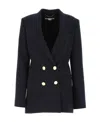 Stella Mccartney Navy Blue Polyester Blend Blazer In Black