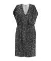 Stella Mccartney Leopard-print V-neck Midi Dress In Black