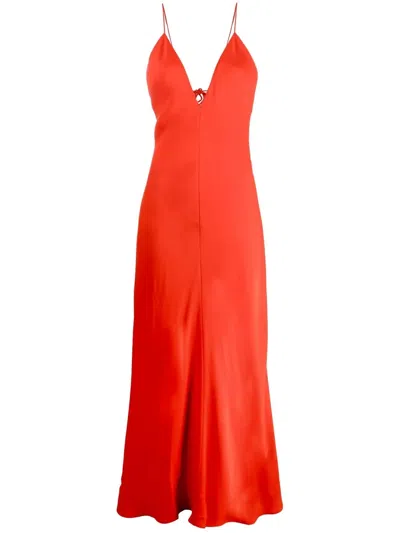 Stella Mccartney Stella Mc Cartney Maxi V Neck Dress In Red