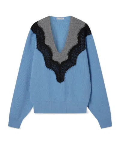 Stella Mccartney V-neck Jumper In Blue