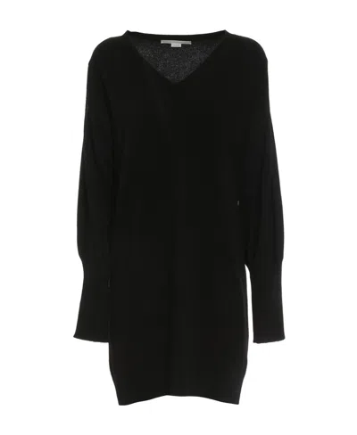 Stella Mccartney V-neck Knit Dress In Black