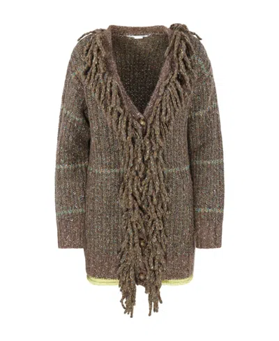 STELLA MCCARTNEY STELLA MCCARTNEY V-NECK LONG-SLEEVED TWEED CARDI-COAT