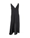Stella Mccartney V-neck Midi Dress In Black Viscose In Black