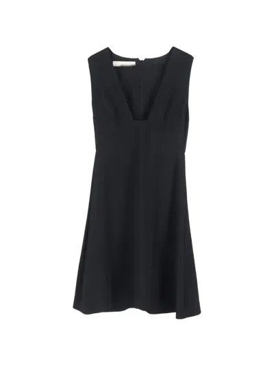 Pre-owned Stella Mccartney V-neck Mini Dress In Black