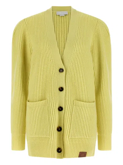 Stella Mccartney Chunky-knit Wool Cardigan In Yellow
