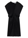 Stella Mccartney V-neck Short-sleeve Midi Dress In Black